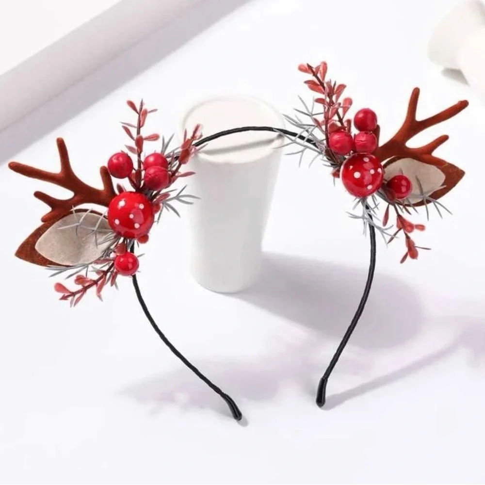 Christmas Antler Headband, Christmas Headband, Antler Headpiece, Holiday Antlers